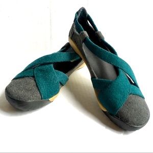 NEW Dimmi Gray Teal Felted Adventure Flat 6.5 NWT
